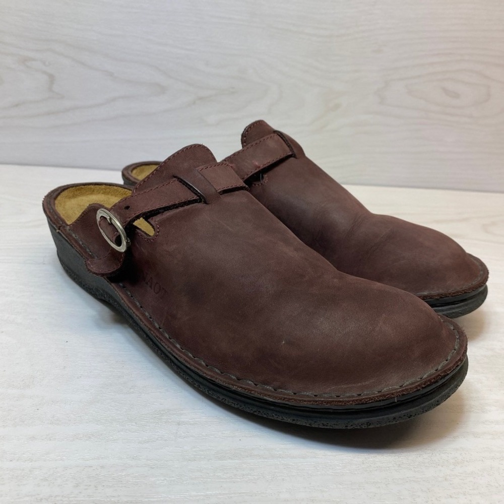 Naot Womens 41 Bjorn Clogs Mules Nubuck Leather Buckle Comfort Shoes EU 41